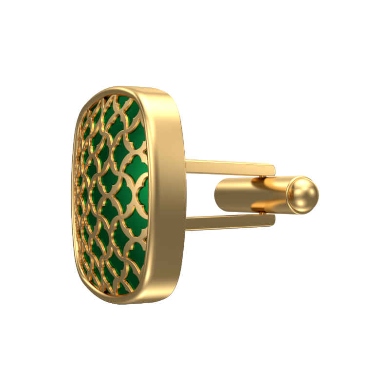 Enchanted, Classic Cufflink Set with 18kt Gold Plating and Enamel on Brass.