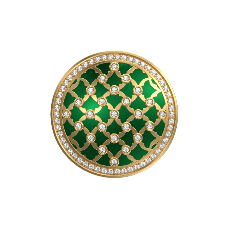 Enchanted Luxe, Classic Cufflink Set with CZ Diamonds, 18kt Gold Plating and Enamel on Brass.