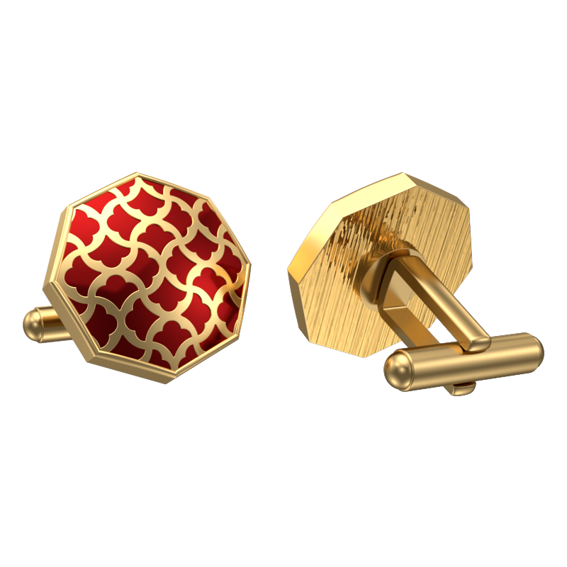 Enchanted, Classic Cufflink Set with 18kt Gold Plating and Enamel on Brass.