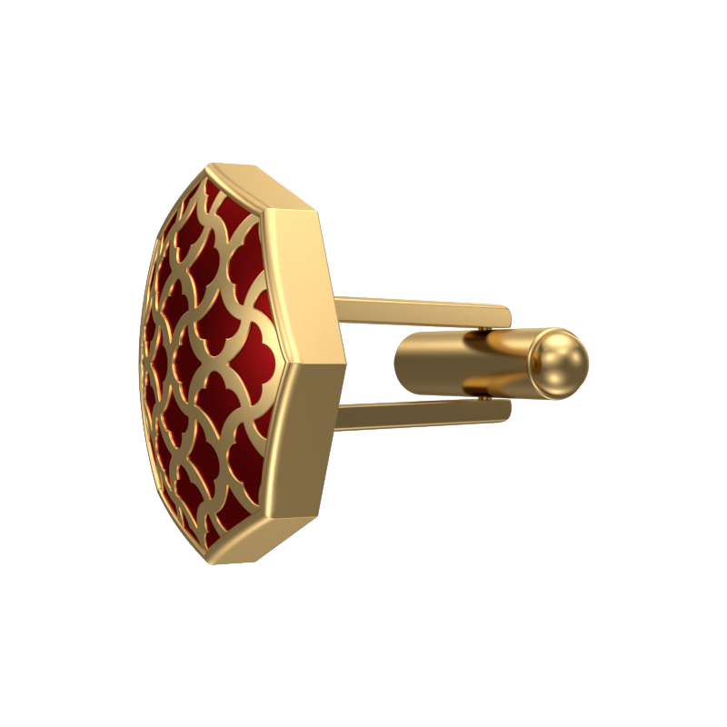 Enchanted, Classic Cufflink Set with 18kt Gold Plating and Enamel on Brass.