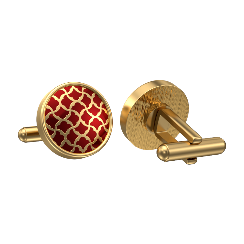 Enchanted, Classic Cufflink Set with 18kt Gold Plating and Enamel on Brass.