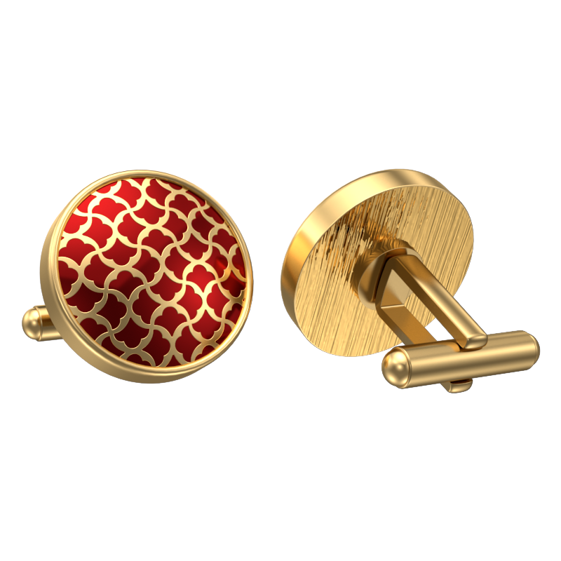 Enchanted, Classic Cufflink Set with 18kt Gold Plating and Enamel on Brass.