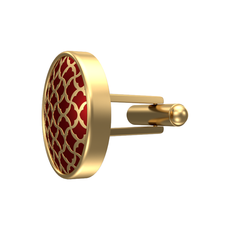 Enchanted, Classic Cufflink Set with 18kt Gold Plating and Enamel on Brass.