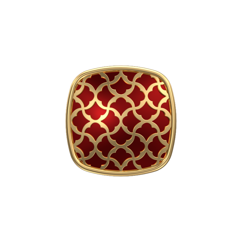 Enchanted, Classic Cufflink Set with 18kt Gold Plating and Enamel on Brass.