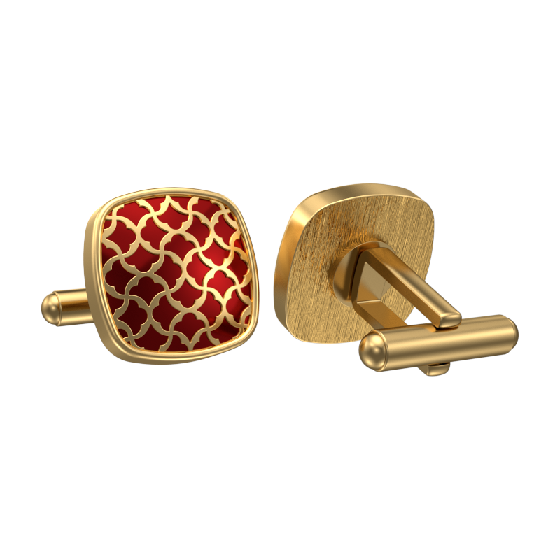 Enchanted, Classic Cufflink Set with 18kt Gold Plating and Enamel on Brass.