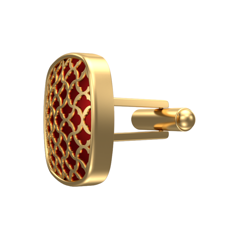 Enchanted, Classic Cufflink Set with 18kt Gold Plating and Enamel on Brass.