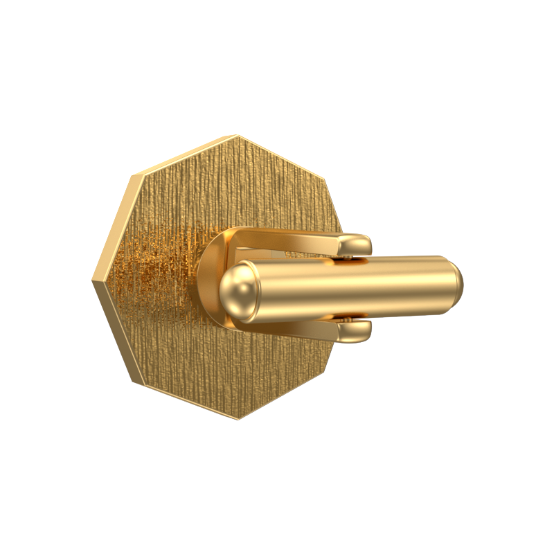 Enchanted Luxe, Classic Cufflink Set with CZ Diamonds, 18kt Gold Plating and Enamel on Brass.