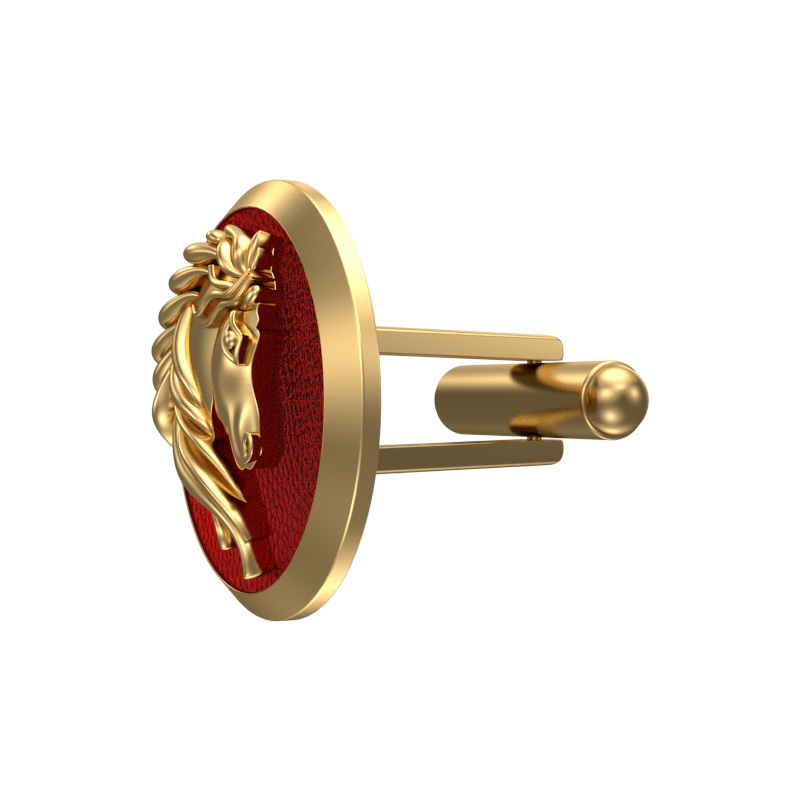 Horse, Wild Cufflink Set with 18kt Gold & Black Ruthenium Plating on Brass.