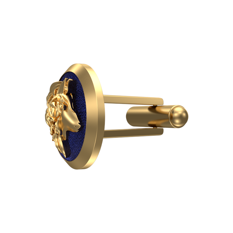 Wolf, Wild Cufflink Set with 18kt Gold & Black Ruthenium Plating on Brass.