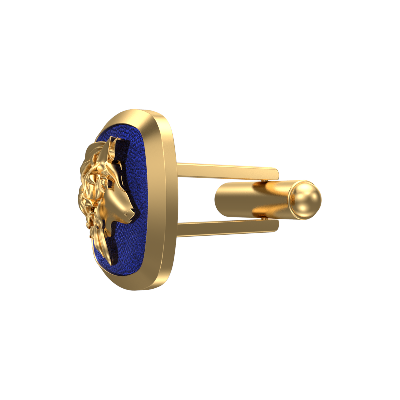 Wolf, Wild Cufflink Set with 18kt Gold & Black Ruthenium Plating on Brass.