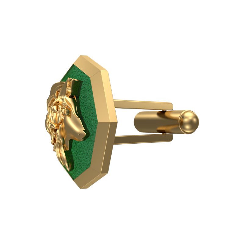 Wolf, Wild Cufflink Set with 18kt Gold & Black Ruthenium Plating on Brass.