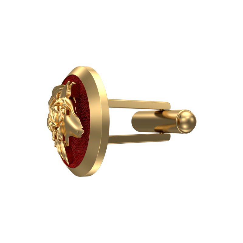 Wolf, Wild Cufflink Set with 18kt Gold & Black Ruthenium Plating on Brass.