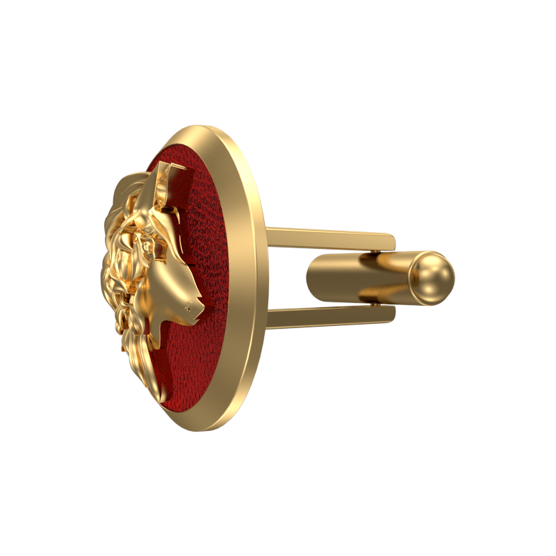 Wolf, Wild Cufflink Set with 18kt Gold & Black Ruthenium Plating on Brass.