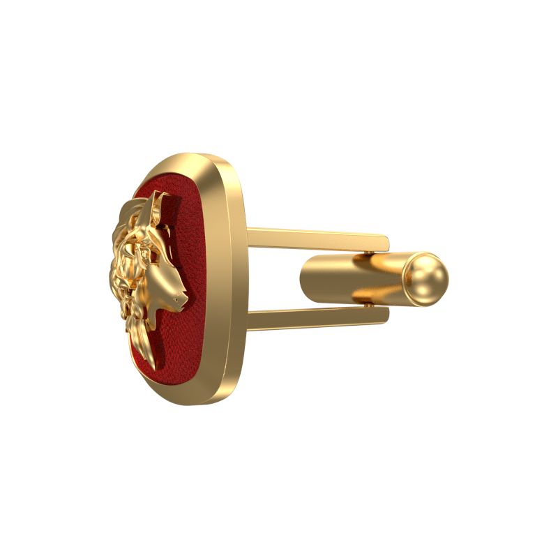 Wolf, Wild Cufflink Set with 18kt Gold & Black Ruthenium Plating on Brass.