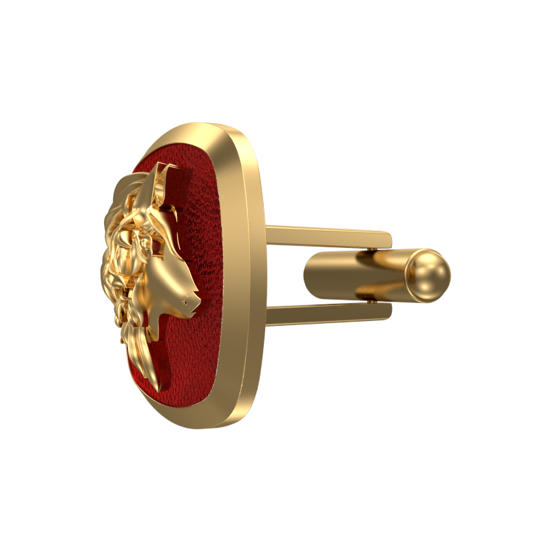 Wolf, Wild Cufflink Set with 18kt Gold & Black Ruthenium Plating on Brass.