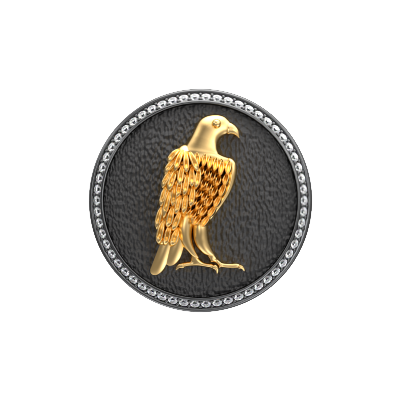 Falcon Luxe, Wild Cufflink Set with CZ Diamonds, 18kt Gold & Black Ruthenium Plating on Brass.