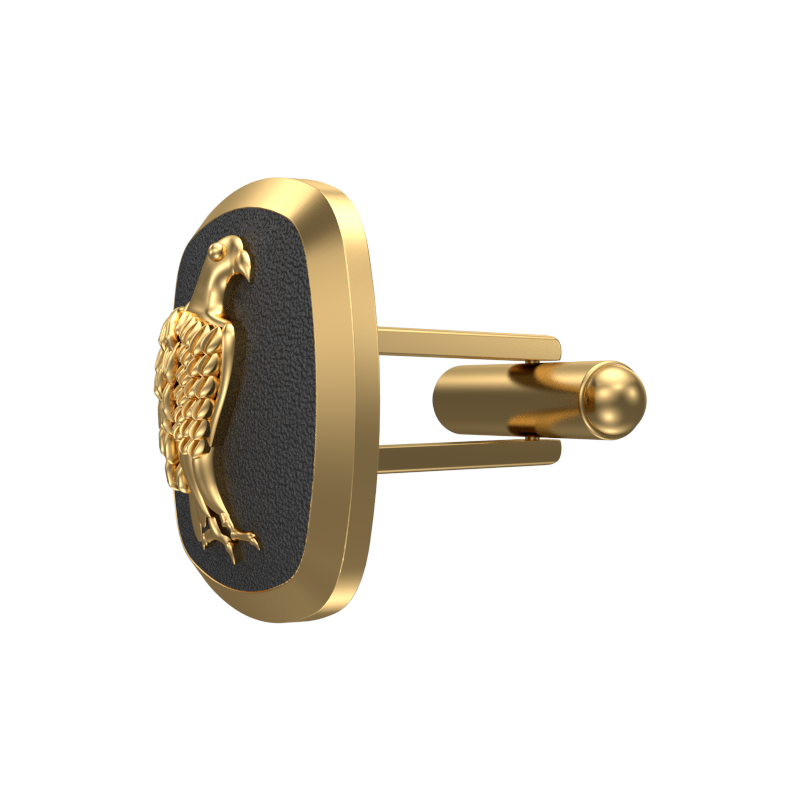 Falcon, Wild Cufflink Set with 18kt Gold & Black Ruthenium Plating on Brass.