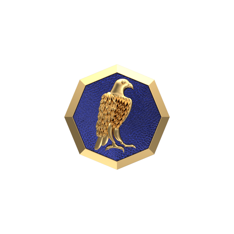 Falcon, Wild Cufflink Set with 18kt Gold & Black Ruthenium Plating on Brass.