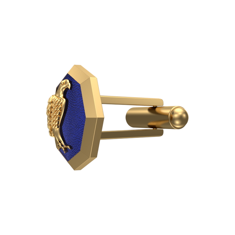 Falcon, Wild Cufflink Set with 18kt Gold & Black Ruthenium Plating on Brass.
