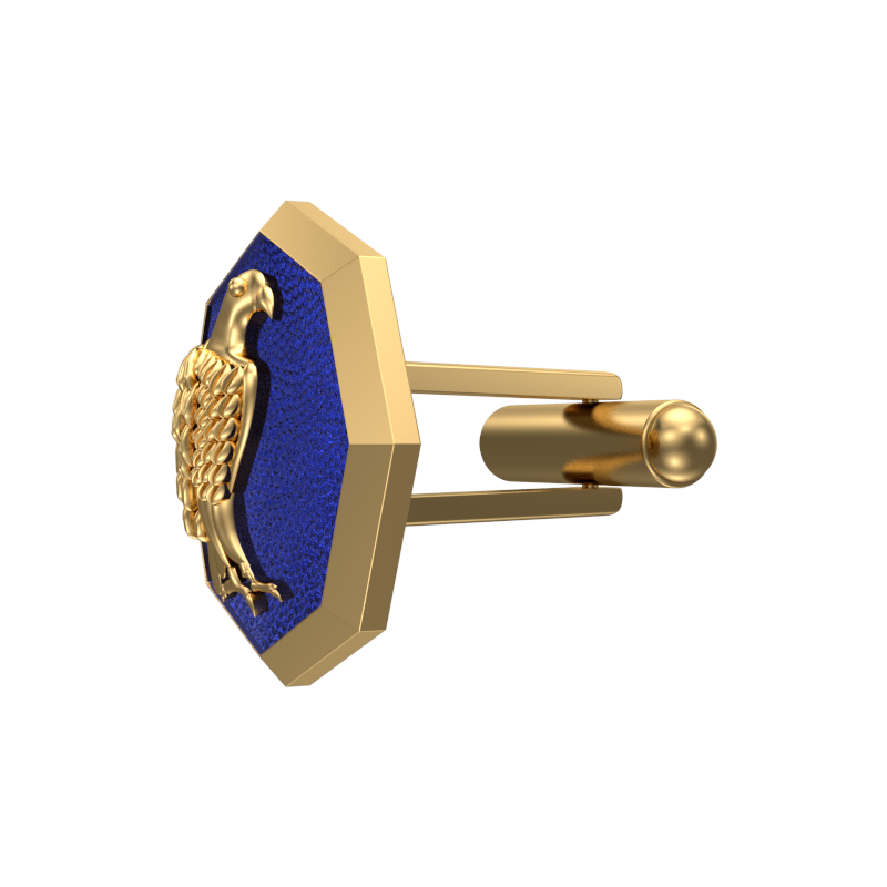 Falcon, Wild Cufflink Set with 18kt Gold & Black Ruthenium Plating on Brass.