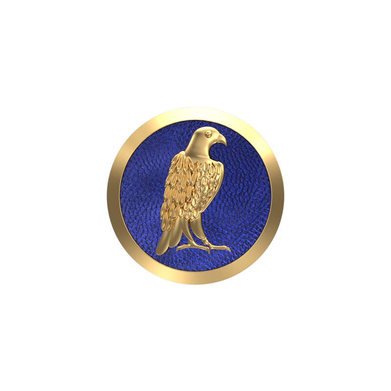 Falcon, Wild Cufflink Set with 18kt Gold & Black Ruthenium Plating on Brass.