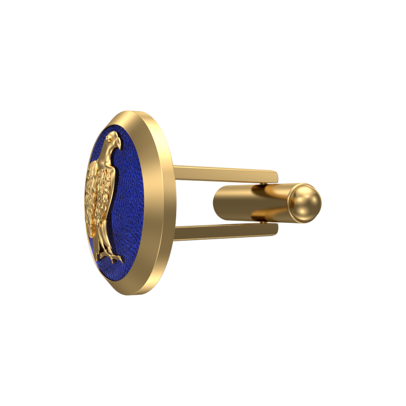 Falcon, Wild Cufflink Set with 18kt Gold & Black Ruthenium Plating on Brass.