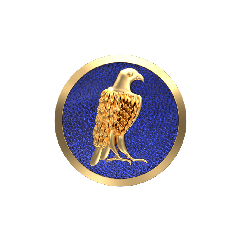 Falcon, Wild Cufflink Set with 18kt Gold & Black Ruthenium Plating on Brass.