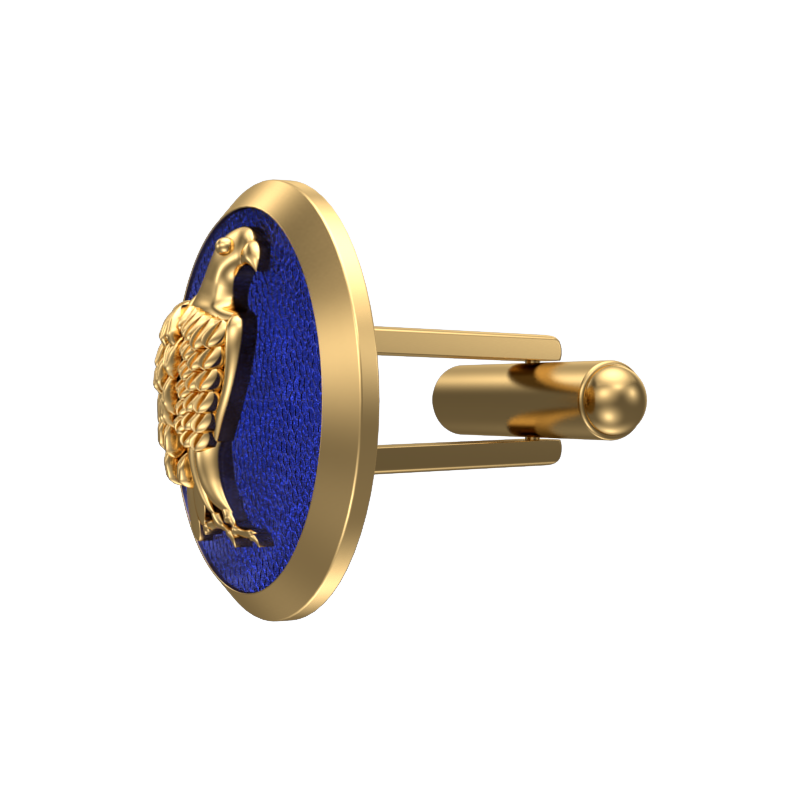 Falcon, Wild Cufflink Set with 18kt Gold & Black Ruthenium Plating on Brass.