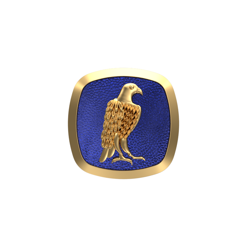 Falcon, Wild Cufflink Set with 18kt Gold & Black Ruthenium Plating on Brass.
