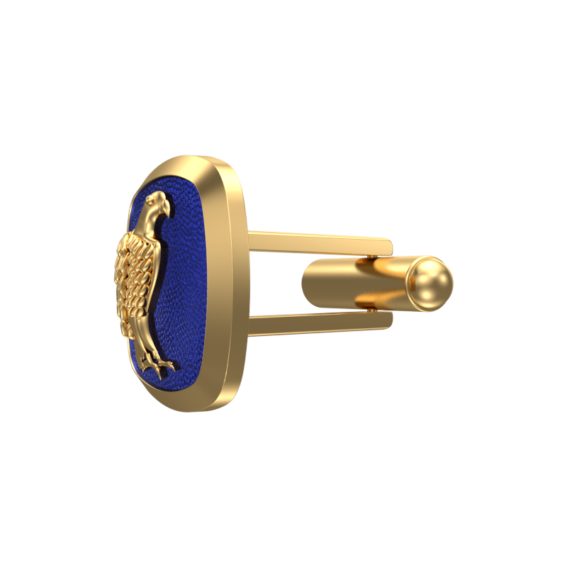 Falcon, Wild Cufflink Set with 18kt Gold & Black Ruthenium Plating on Brass.
