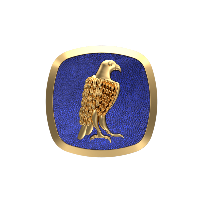 Falcon, Wild Cufflink Set with 18kt Gold & Black Ruthenium Plating on Brass.