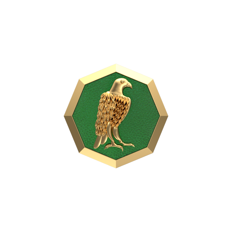 Falcon, Wild Cufflink Set with 18kt Gold & Black Ruthenium Plating on Brass.