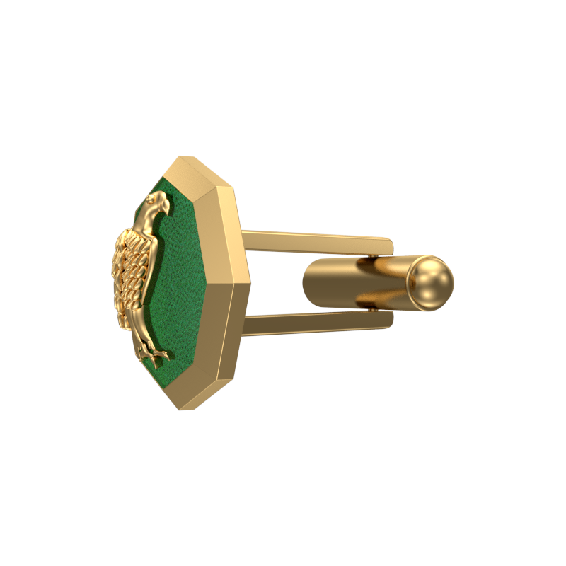 Falcon, Wild Cufflink Set with 18kt Gold & Black Ruthenium Plating on Brass.