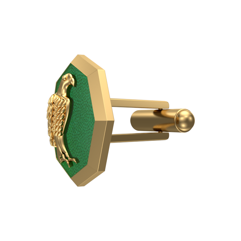 Falcon, Wild Cufflink Set with 18kt Gold & Black Ruthenium Plating on Brass.