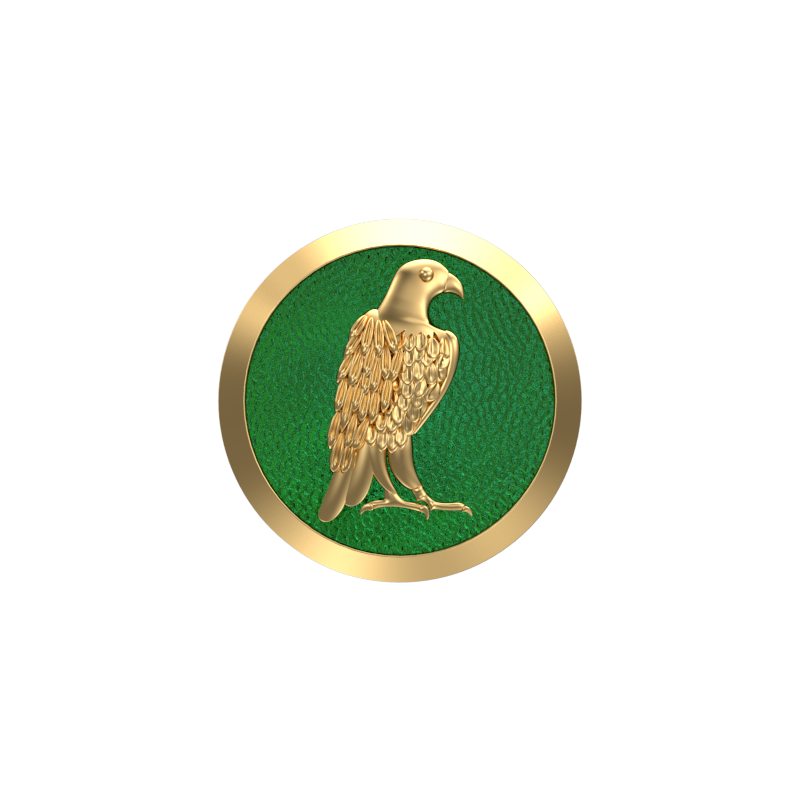 Falcon, Wild Cufflink Set with 18kt Gold & Black Ruthenium Plating on Brass.