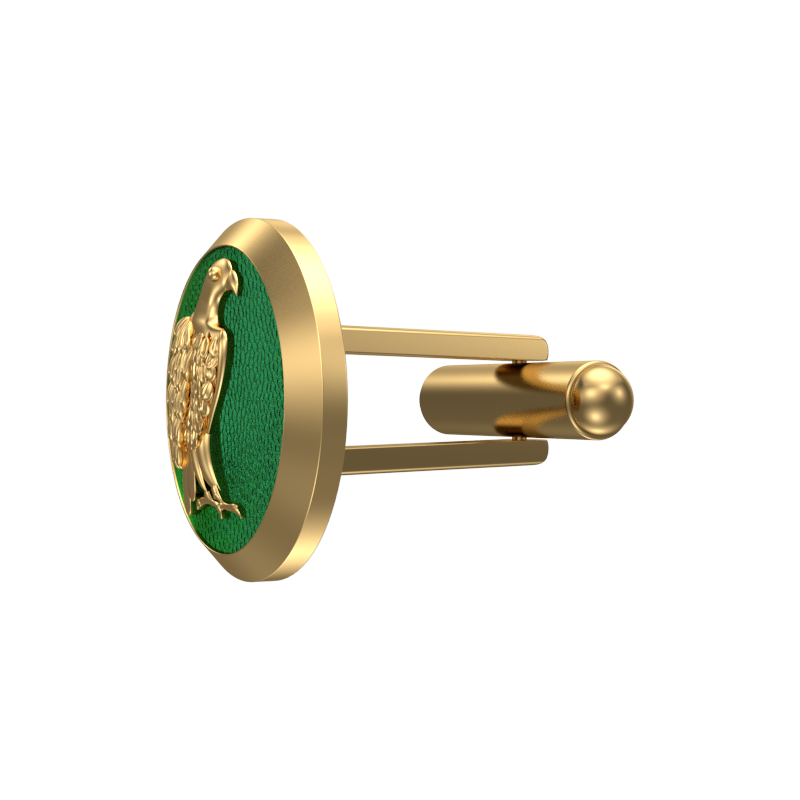 Falcon, Wild Cufflink Set with 18kt Gold & Black Ruthenium Plating on Brass.
