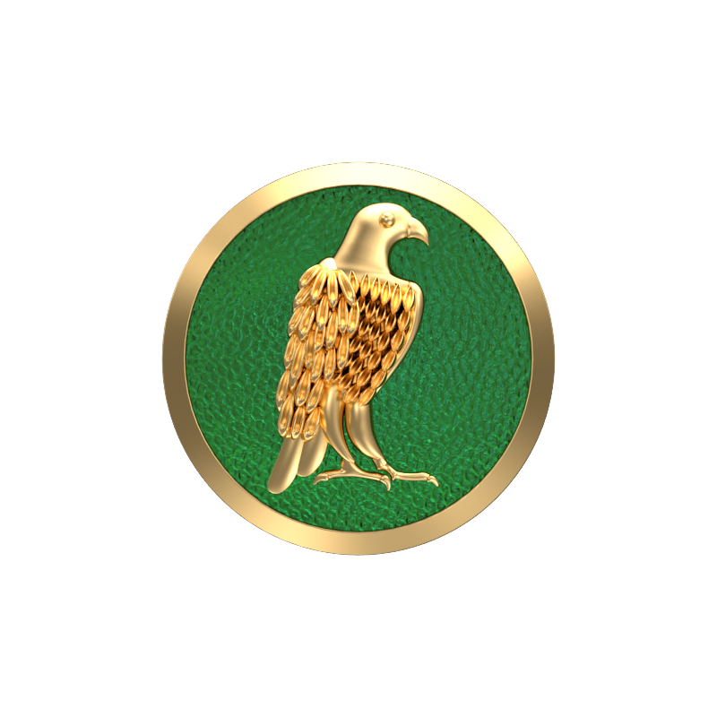 Falcon, Wild Cufflink Set with 18kt Gold & Black Ruthenium Plating on Brass.