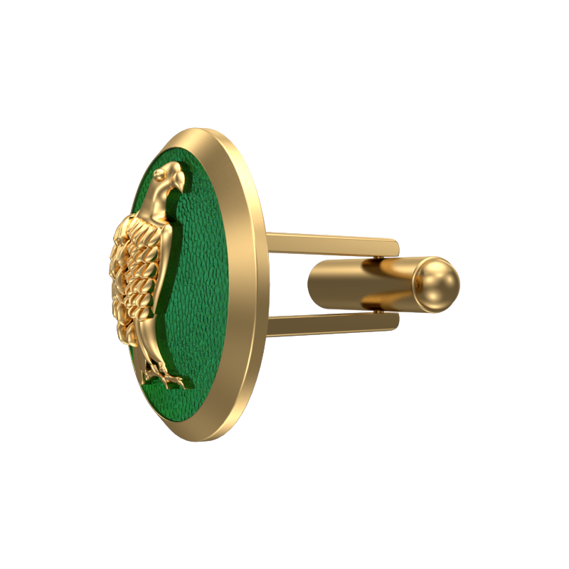 Falcon, Wild Cufflink Set with 18kt Gold & Black Ruthenium Plating on Brass.