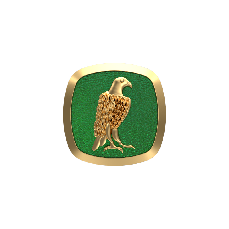 Falcon, Wild Cufflink Set with 18kt Gold & Black Ruthenium Plating on Brass.