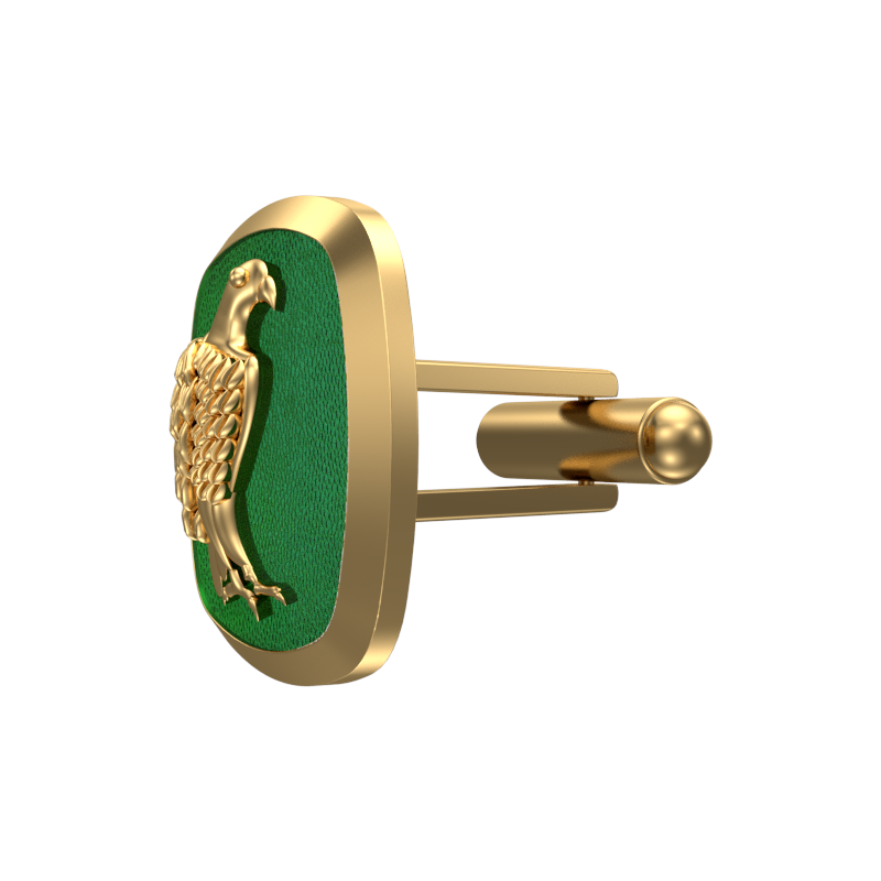 Falcon, Wild Cufflink Set with 18kt Gold & Black Ruthenium Plating on Brass.