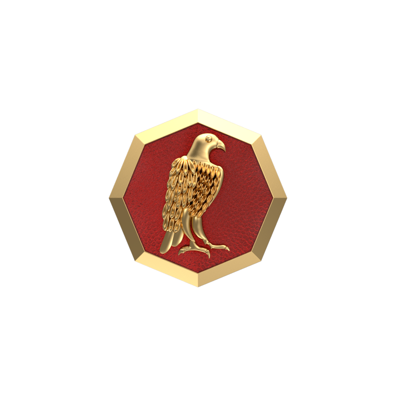 Falcon, Wild Cufflink Set with 18kt Gold & Black Ruthenium Plating on Brass.