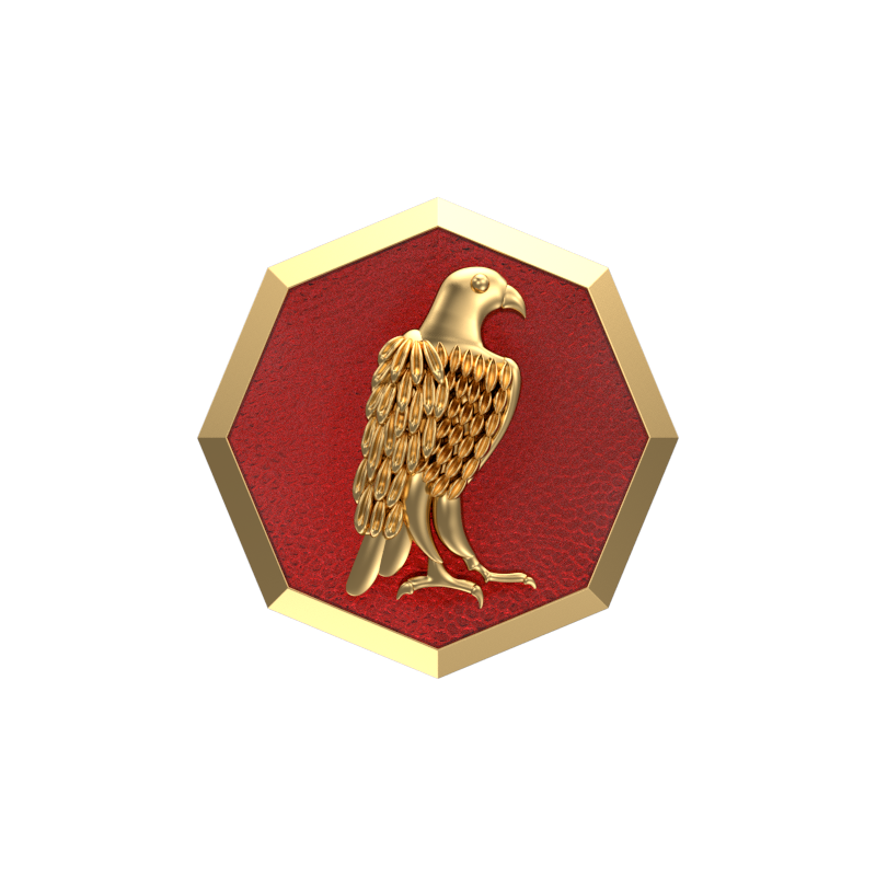 Falcon, Wild Cufflink Set with 18kt Gold & Black Ruthenium Plating on Brass.
