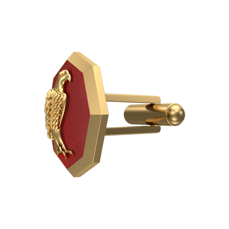 Falcon, Wild Cufflink Set with 18kt Gold & Black Ruthenium Plating on Brass.