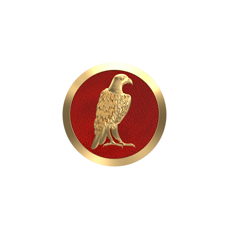Falcon, Wild Cufflink Set with 18kt Gold & Black Ruthenium Plating on Brass.