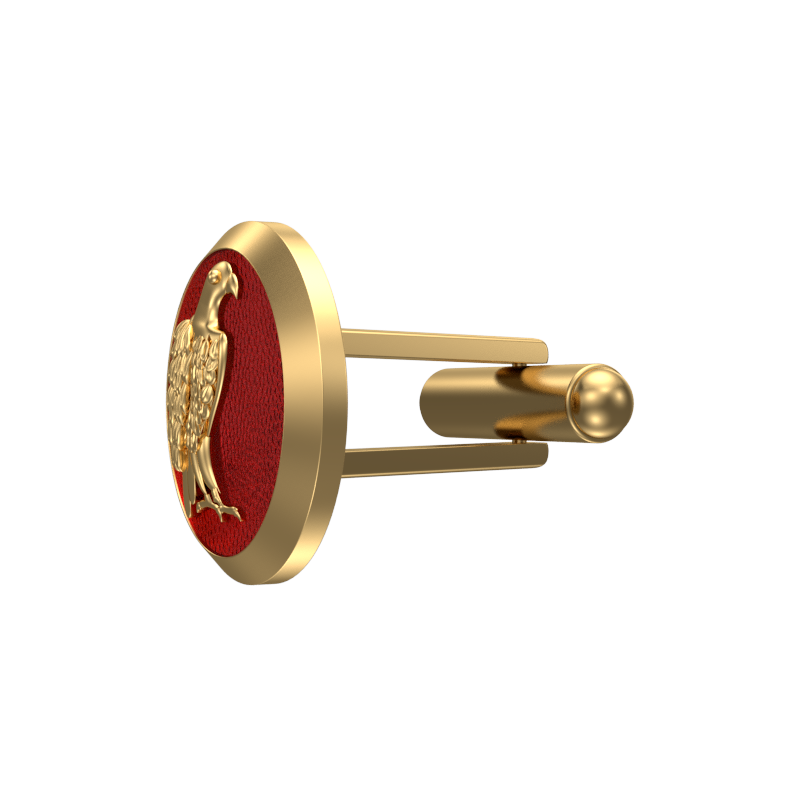 Falcon, Wild Cufflink Set with 18kt Gold & Black Ruthenium Plating on Brass.