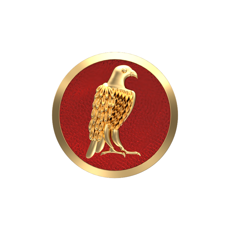 Falcon, Wild Cufflink Set with 18kt Gold & Black Ruthenium Plating on Brass.