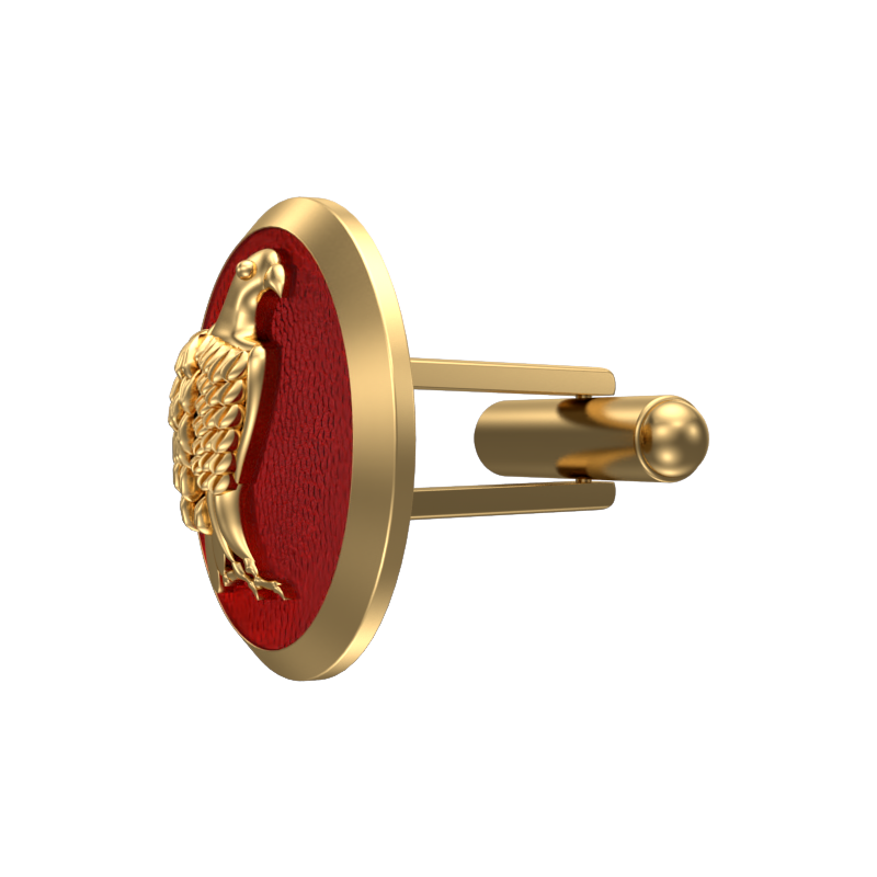 Falcon, Wild Cufflink Set with 18kt Gold & Black Ruthenium Plating on Brass.