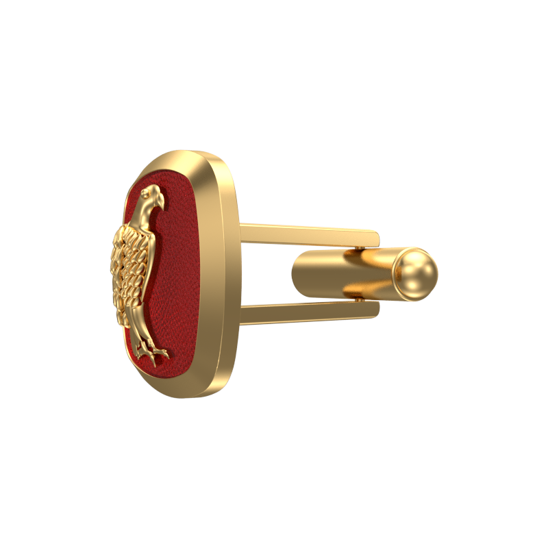 Falcon, Wild Cufflink Set with 18kt Gold & Black Ruthenium Plating on Brass.