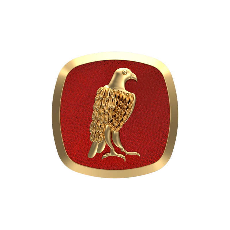 Falcon, Wild Cufflink Set with 18kt Gold & Black Ruthenium Plating on Brass.