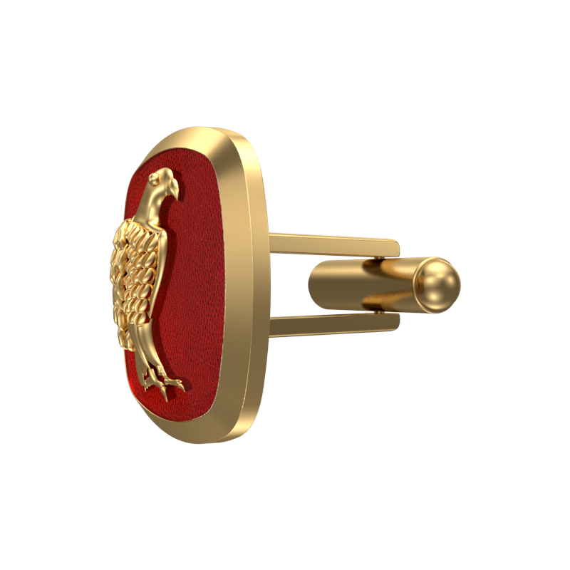Falcon, Wild Cufflink Set with 18kt Gold & Black Ruthenium Plating on Brass.